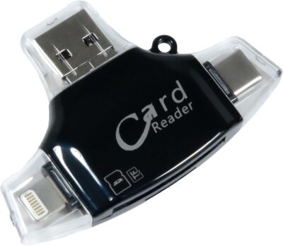 BoxWave Smart Gadget Compatible with IK Multimedia Axe I/O ONE – AllReader SD Card Reader, microSD Card Reader SD Compact USB – Jet Black
