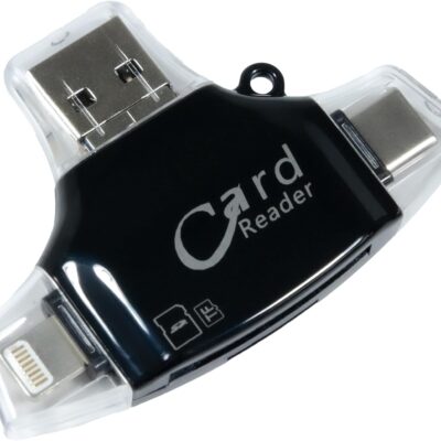 BoxWave Smart Gadget Compatible with IK Multimedia Axe I/O ONE – AllReader SD Card Reader, microSD Card Reader SD Compact USB – Jet Black