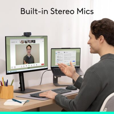 Logitech C920x HD Pro PC Webcam, Full HD 1080p/30fps Video, Clear Audio, HD Light Correction, Works with Microsoft Teams, Google Meet, Zoom, Nintendo Switch 2s new GameChat Mode, Mac/Tablet- Black