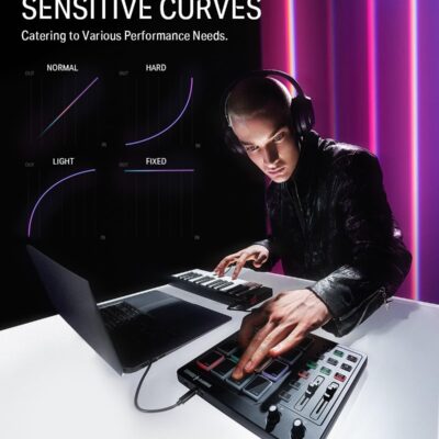 Donner MIDI Pad Beat Maker Machine Professional, Drum Machine with 16 Beat Pads, 2 Assignable Fader & Knobs and Music Production Software, USB MIDI Controller with 40 Courses, STARRYPAD