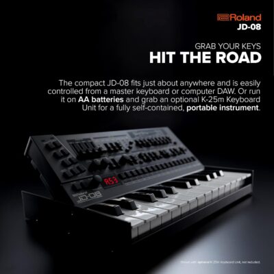 ROLAND JD-08 Sound Module Boutique Synthesizer – Compact, Modern Reissue of the Legendary ROLAND JD-800 from the 90s with New Effects, Polyphonic Sequencer, and More,Black