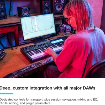 71sDxPV64TL. AC SL1500 Novation Launchkey 49 MK4 – 49 key Semi-Weighted, USB, MIDI Keyboard Controller with DAW Integration. Chord & Scale Modes, 8 Drum Pads, & Arpeggiator — Includes Software Bundle for Music Production