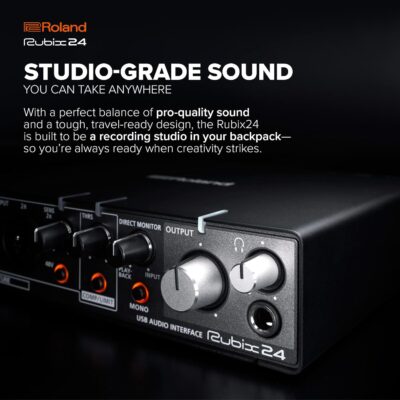 Roland Rubix24 2-In/4-Out USB Audio Interface | High-Resolution Audio | Record with Mics, Guitars, Keys & More | Compact & Durable Build | Compatible with Mac, PC & iPad | Expanded I/O Features