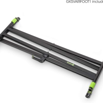 71sIzhT1 GL. AC SL1500 GRAVITY STANDS Set with Keyboard Stand X-Form Double and Rapid Desk (KSX 2 RD),Black