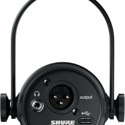 Shure MV7+ Podcast Dynamic Microphone – OBS Certified, Enhanced Audio, LED Panel, USB-C & XLR Outputs, Auto Level Mode, Digital Pop Filter, Reverb Effects – for Podcasting, Streaming, Recording, Black