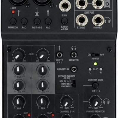 Audiosavings Bundle:(1) AKG D112 MKII Professional Dynamic Kick Drum Bass Guitar Microphone Mic Bundle with (1) Rockville RockMix 4 Channel Mic/Instr Pro Recording Mixer+USB Interface/EQ (Items 2)