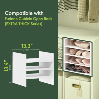 71shMZr8FAL. AC SL1500 Furinno Cubicle Cube Insert, 3-Shelf Cube Organizer, Fits into Furinno Extra Thick Cubes, for Organizers and Storage, Black Dark Oak (Does not fit IKEA Kallax Shelving)