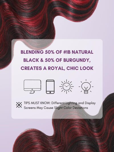 99J Burgundy Highlight Body Wave 3 Bundles Human Hair, 12A 100% Virgin Burgundy and Black Colored Human Hair Bundles Thick Track Ombre Red 99J Brazilian Quick Wavy Weaves Sew In Remy 12 14 16 In