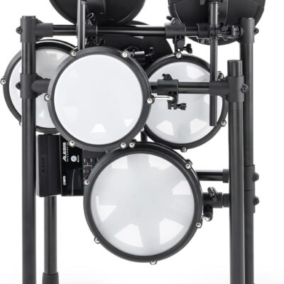 Alesis Nitro Max Kit Compact Electric Drum Kit with Quiet Mesh Pads, 10 Dual-Zone Snare, Bluetooth, 440+ BFD Sounds, Drumeo, USB MIDI, Kick Pedal