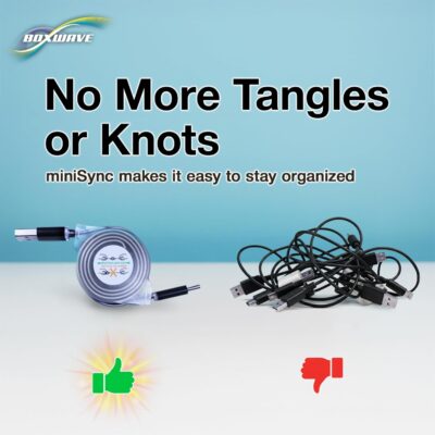 BoxWave Cable Compatible with Keith McMillen Instruments QuNeo MPE – miniSync – USB-A to USB Type-C, Retractable Cable 5 Pre-Set Lengths Avoid Tangles