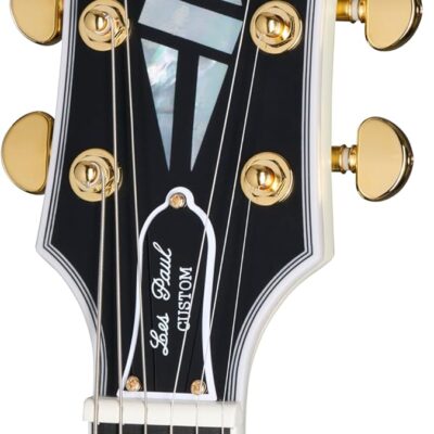 71tRFRx6WzL. AC SL1500 Epiphone Inspired by Gibson Custom 1963 Les Paul SG Maestro, Classic White with Hard Case