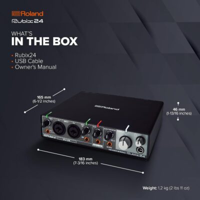 Roland Rubix24 2-In/4-Out USB Audio Interface | High-Resolution Audio | Record with Mics, Guitars, Keys & More | Compact & Durable Build | Compatible with Mac, PC & iPad | Expanded I/O Features