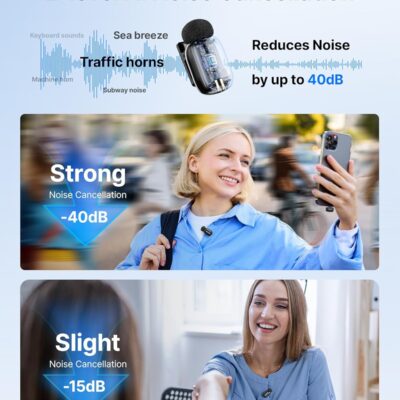 BOYA mini 2 Wireless Lavalier Microphones for iPhone 15/16/17 & Android, AI Noise Cancellation, App Control, 30H Battery Life with Charging Case, Lapel Microphone Wireless for Video Recording Vlogging