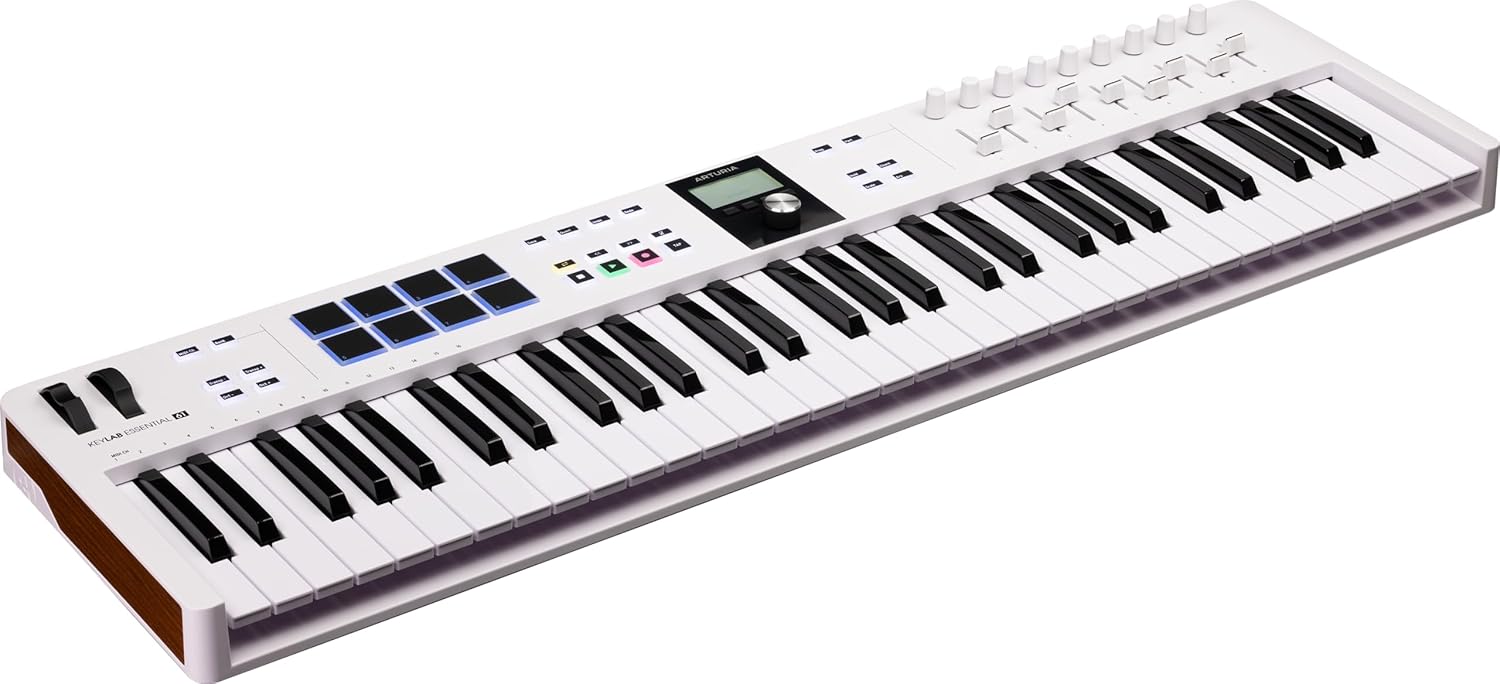 Arturia KeyLab Essential mk3 — 61 Key USB MIDI Keyboard Controller with Analog Lab V Software Included