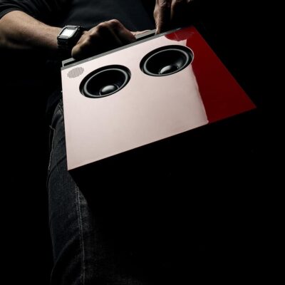 teenage engineering bluetooth loudspeaker OB-4 (red) and OP-1 field synthesizer with 3.5mm textile audio cable BUNDLE