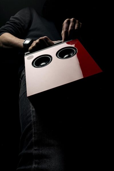 teenage engineering bluetooth loudspeaker OB-4 (red) and OP-1 field synthesizer with 3.5mm textile audio cable BUNDLE