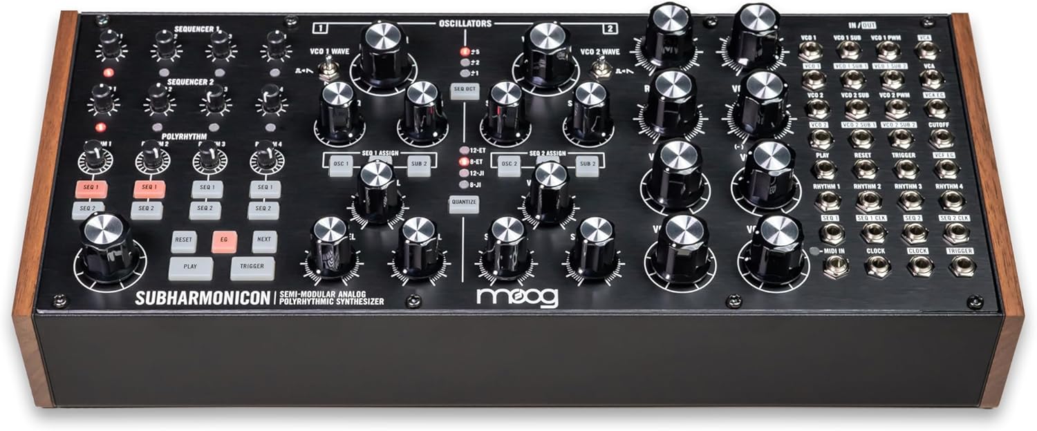 MOOG Subharmonicon Semi-Modular Analog Polyrhythmic Synthesizer with Dual Sequencer, MIDI, and Patch Bay