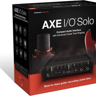 IK Multimedia AXE I/O SOLO premium 2-in 3-out 24-bit, 96 kHz USB audio interface for Mac/PC with advanced guitar tone shaping, Hi-Z re-amp out and massive AmpliTube and TONEX software bundle