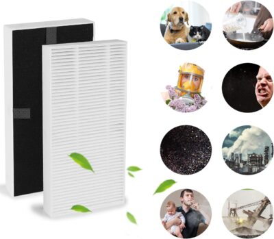 Filter for Febreze FRF102B, for Honeywell U Filter Clean Replacement with Odor Reducing Prefilter 2 Pack