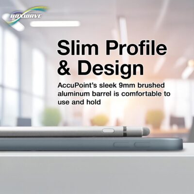 BoxWave Stylus Pen Compatible with DiGiCo Quantum 338 – AccuPoint Active Stylus, Electronic Stylus with Ultra Fine Tip – Metallic Silver