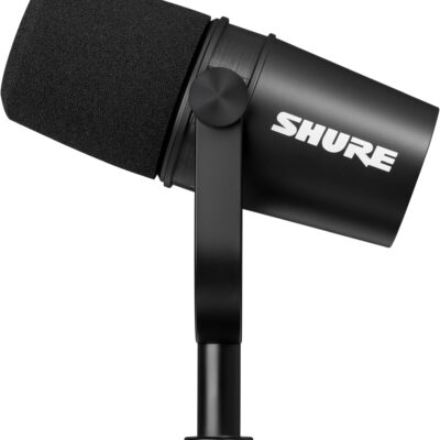 Shure MV7X XLR Dynamic Microphone – Voice-Isolating Cardioid Mic for Podcasting, Vocal Recording & Broadcasting, All-Metal, Black