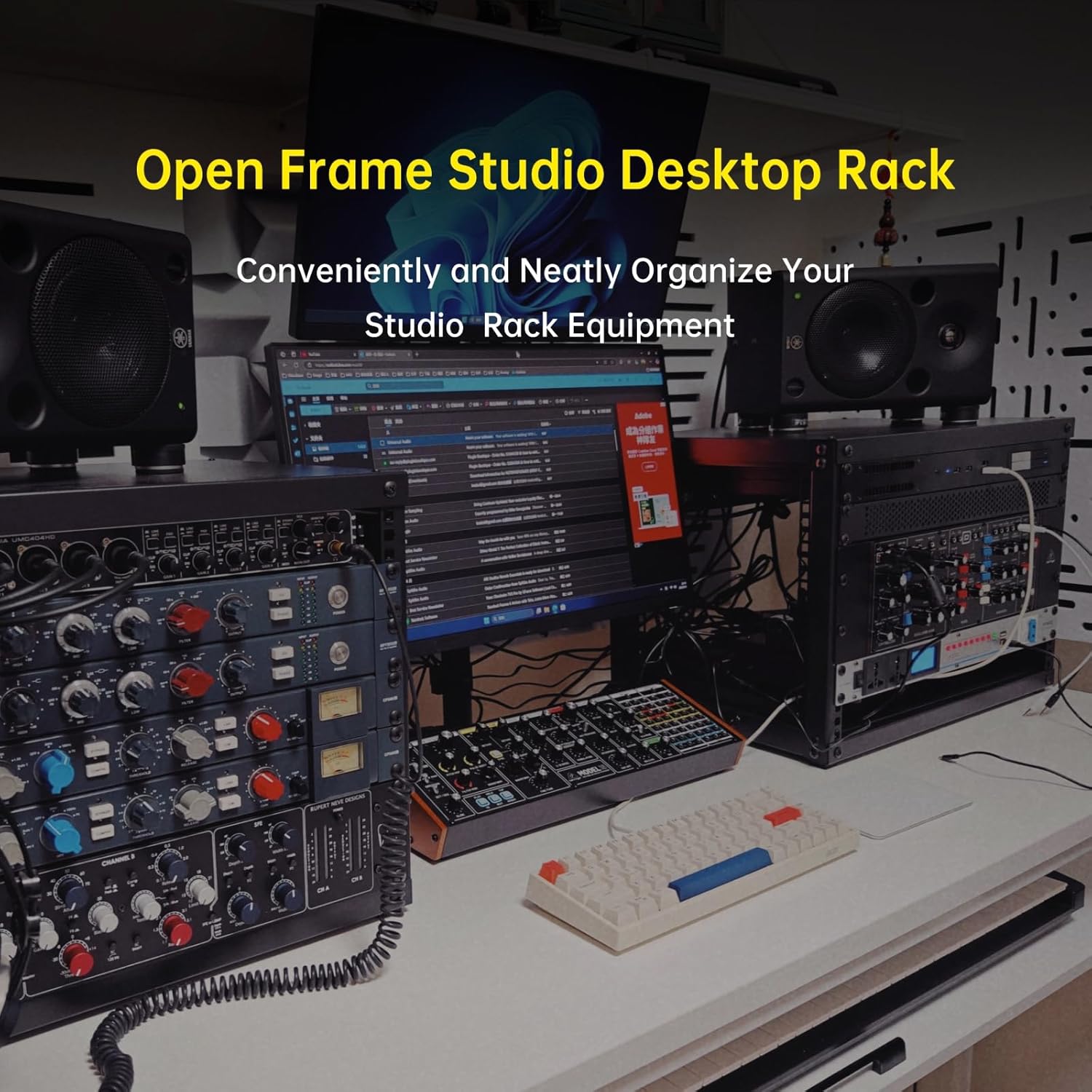 6U Open Frame Network Rack, Server Rack Shelf for Networking, Server, Audio and Video Equipment, Desktop AV Rack