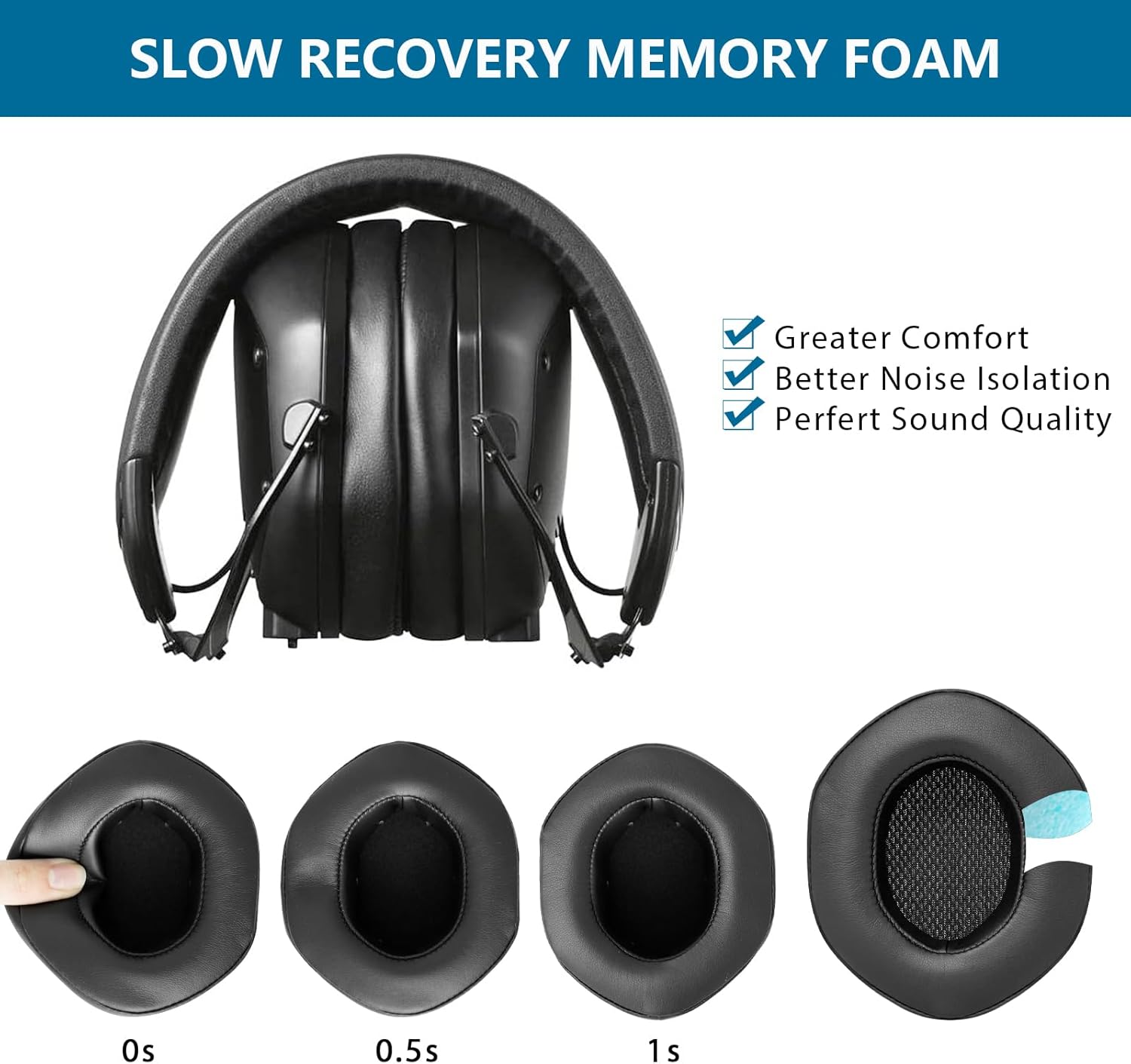 GVOEARS Ear Pads Replacement for V-Moda Crossfade 3 Wireless Crossfade M-100 Master Crossfade 2 Wireless Crossfade Wireless Crossfade M-100 Crossfade LP2 / LP, with Protein Leather Memory Foam