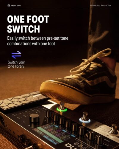 Donner Arena 2000 Guitar Multi-Effects Pedal with 278 Effects, 100 IRs, Looper, Drum Machine, Amp Modeling, XLR and MIDI Support