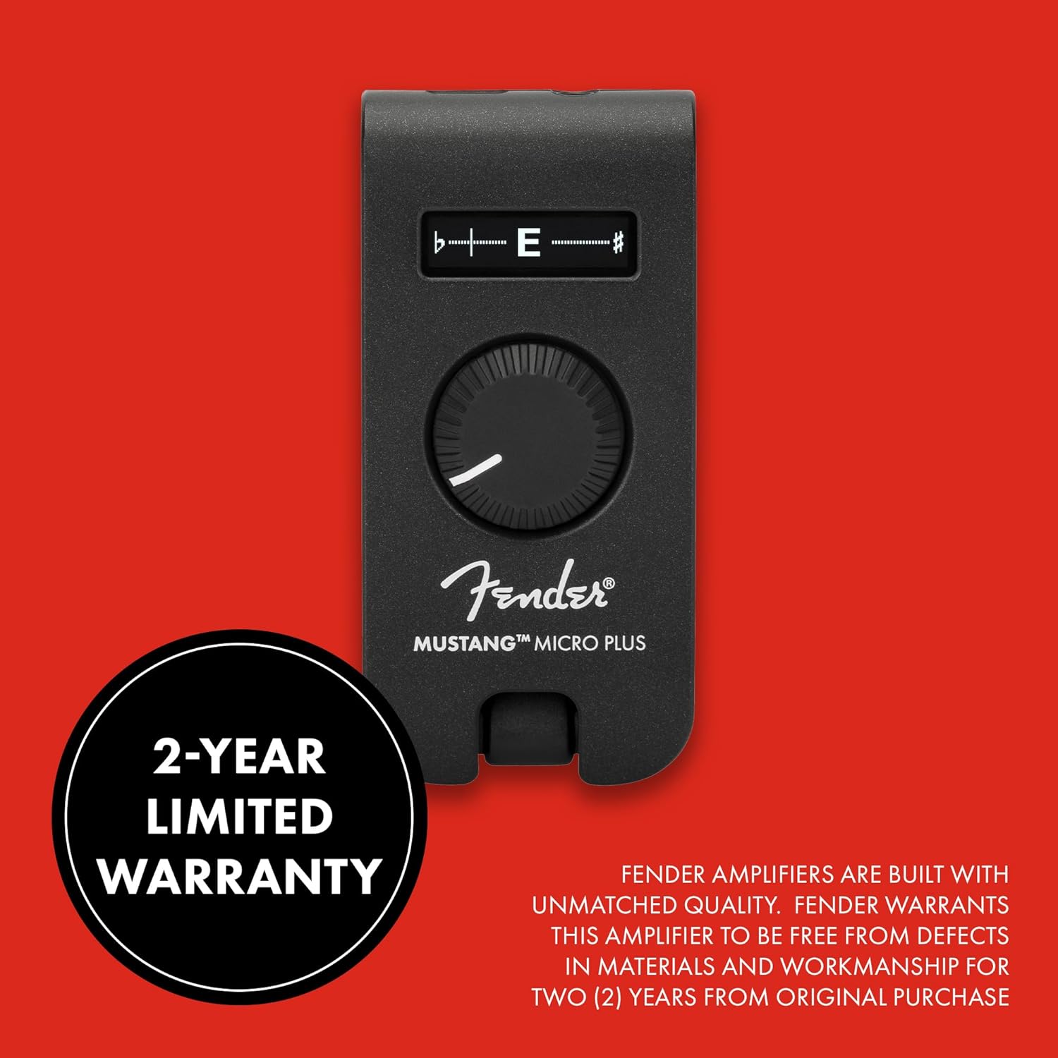 Fender Mustang Micro Plus Headphone Amplifier, Bluetooth Audio Streaming and 50 Amp and Effects Models, with 2-Year Warranty