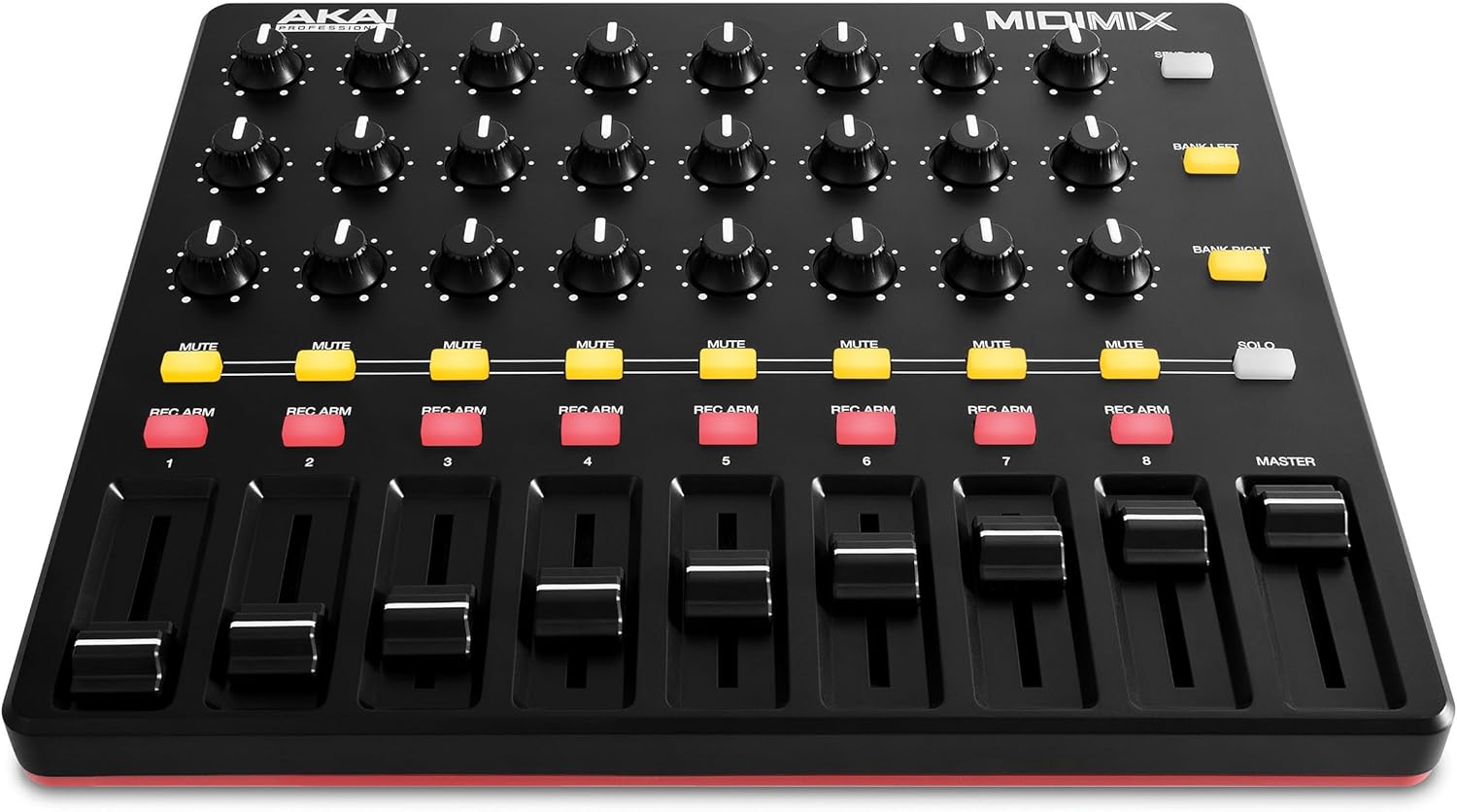 Akai Professional MIDImix – USB MIDI Controller Mixer with Assignable Faders and Master Fader, 24 Knobs and 16 Buttons, 1 to 1 Mapping With Ableton Live
