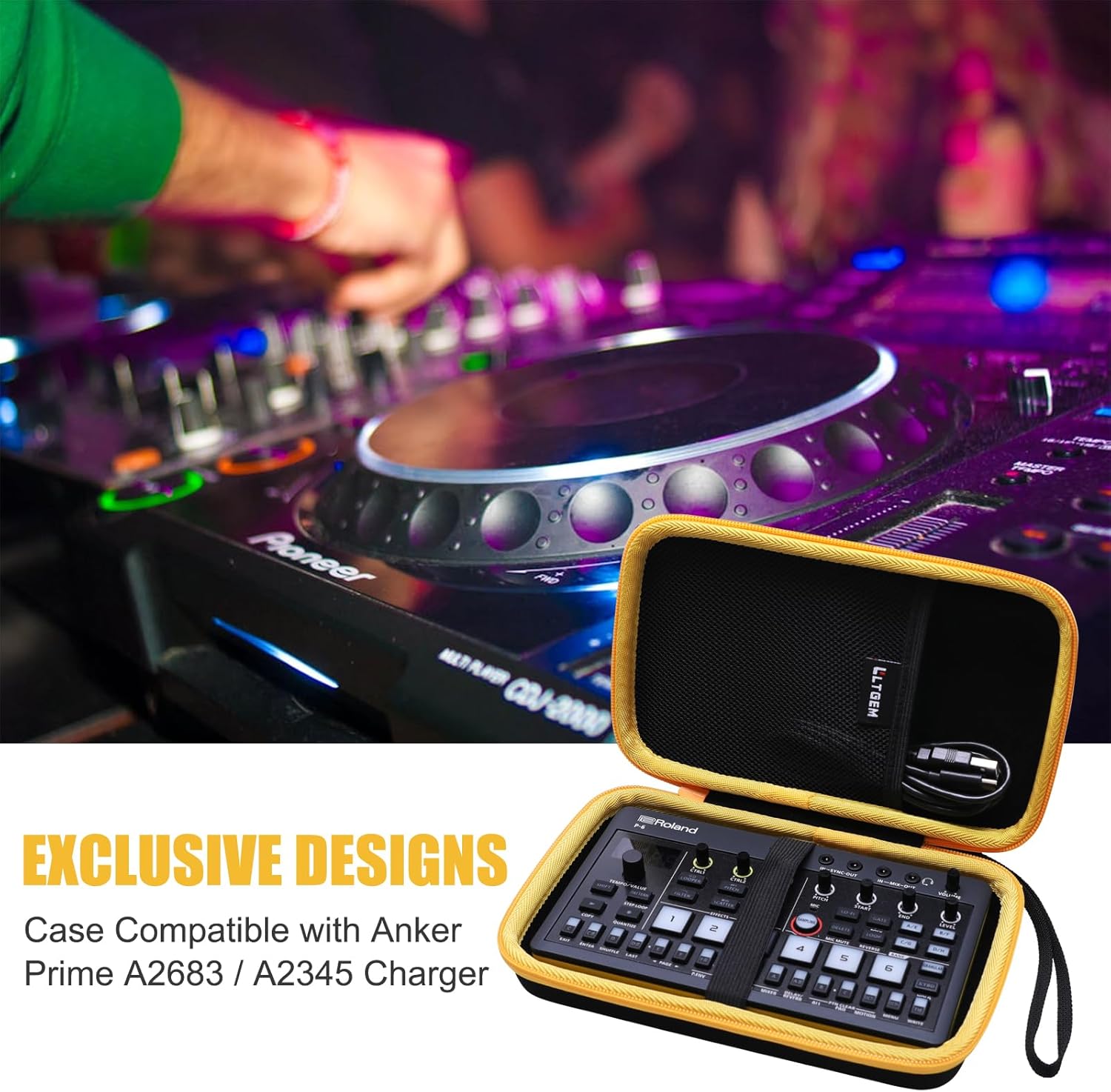 LTGEM Case Compatible with Roland AIRA Compact P-6 / S-1 / T-8 / E-4 / J-6 Creative Sampler Drum Sequencer, Green(Case Only)