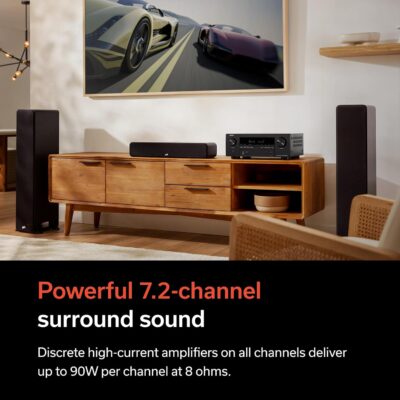 Denon AVR-S970H 8K Ultra HD 7.2 Channel (90W X 7) AV Home Audio Receiver, Built for Gaming, Music Streaming, 3D Audio & Video, Alexa + HEOS, Black, Bluetooth Amplifier