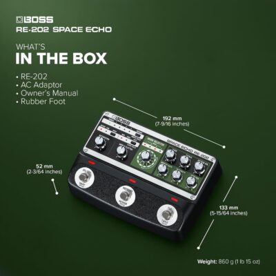 BOSS RE-202 Space Echo | Tape Echo Delay Reverb Effects Pedal | Modern Recreation of the Legendary Roland RE-201 Space Echo | True Stereo | Spring Reverb | Wow & Flutter