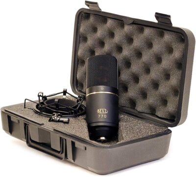 Motu M4 4×4 USB Audio Interface with MXL 770 Cardioid Microphone (Black), HPC-A30 Studio Monitor Headphones & XLR Cable Bundle