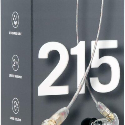 Shure SE215 PRO Wired Earbuds – Professional Sound Isolating Earphones, Clear Sound & Deep Bass, Single Dynamic MicroDriver, Secure Fit In Ear Monitor, plus Carrying Case & Fit Kit – Clear (SE215-CL)