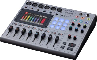 Zoom PodTrak P8 Podcast Recorder, 6 Microphone Inputs, 6 Headphone Outputs, Phone Input, Sound Pads, Onboard Editing, Record to SD card, USB Audio Interface, Battery Powered