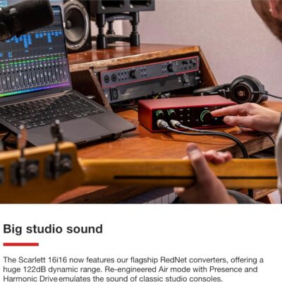 Focusrite Scarlett 16i16 4th Gen USB Audio Interface, for Songwriting, Music Production, Recording, and Podcasting — High-Fidelity, Studio Quality Recording, and All the Software You Need to Record