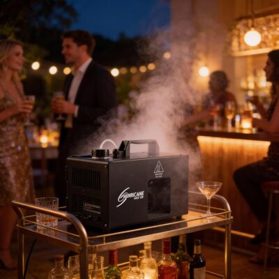 CHAUVET DJ Hurricane Haze 1DX 800-CFM Haze Machine Bundle with DMX Cable, High-Performance Haze Fluid, and Austin Bazaar Polishing Cloth