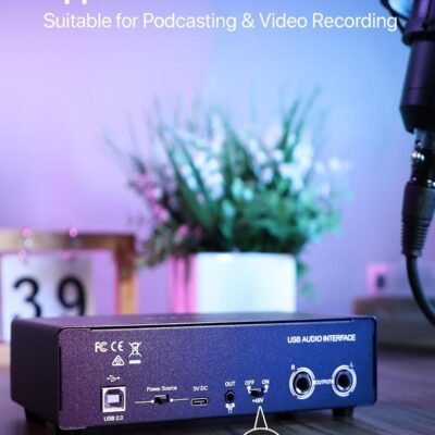 71zgLtkRDFL. AC SL1500 2×2 USB-C Audio Interface for PC/Mac Recording, 24-bit/192kHz, Dual TS/XLR Inputs, +48V Phantom Power, Studio/Podcast/Streaming (Matte Black)