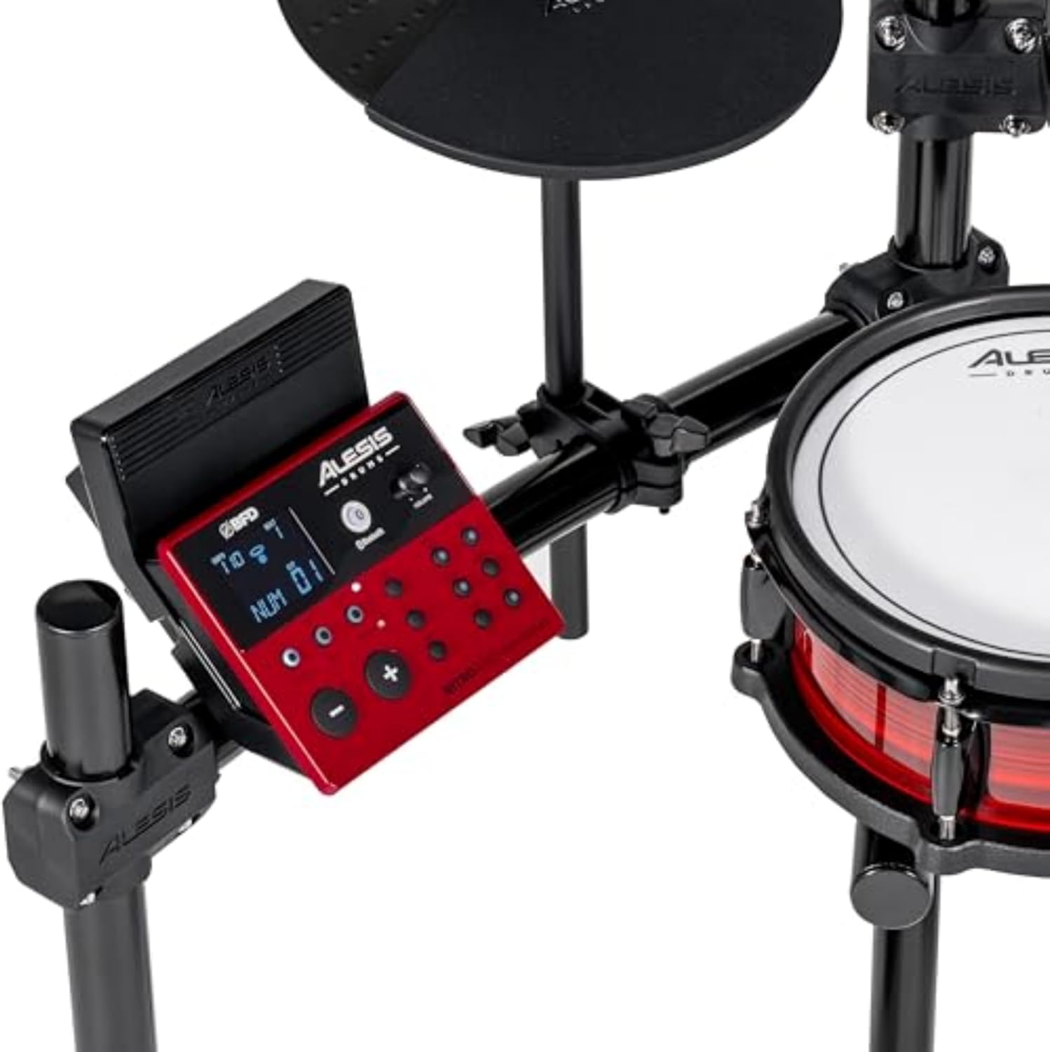 Alesis Nitro Pro Electric Drum Set with Dual-Zone Quiet Mesh Pads, 500+ Authentic BFD Sounds, Bluetooth, Drumeo, USB MIDI, Double Kick Compatible