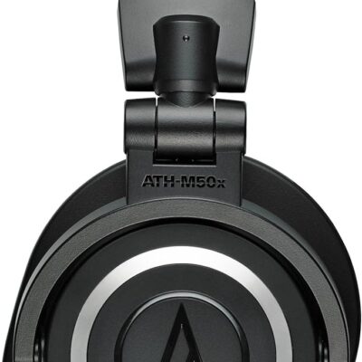 Audio-Technica ATH-M50x Professional Monitor Headphones (Black) + Slappa Full Sized HardBody PRO Headphone Case (SL-HP-07) + Bundle