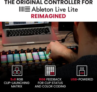 810ZLR5LpyL. AC SL1500 Akai Professional APC40 MKII – USB MIDI Controller for 1 to 1 Mapping with Ableton Live Lite with 5×8 Clip Launch Matrix, Knobs and Faders, Pro Software Suite Included