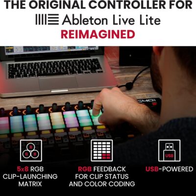 810ZLR5LpyL. AC SL1500 Akai Professional APC40 MKII – USB MIDI Controller for 1 to 1 Mapping with Ableton Live Lite with 5×8 Clip Launch Matrix, Knobs and Faders, Pro Software Suite Included