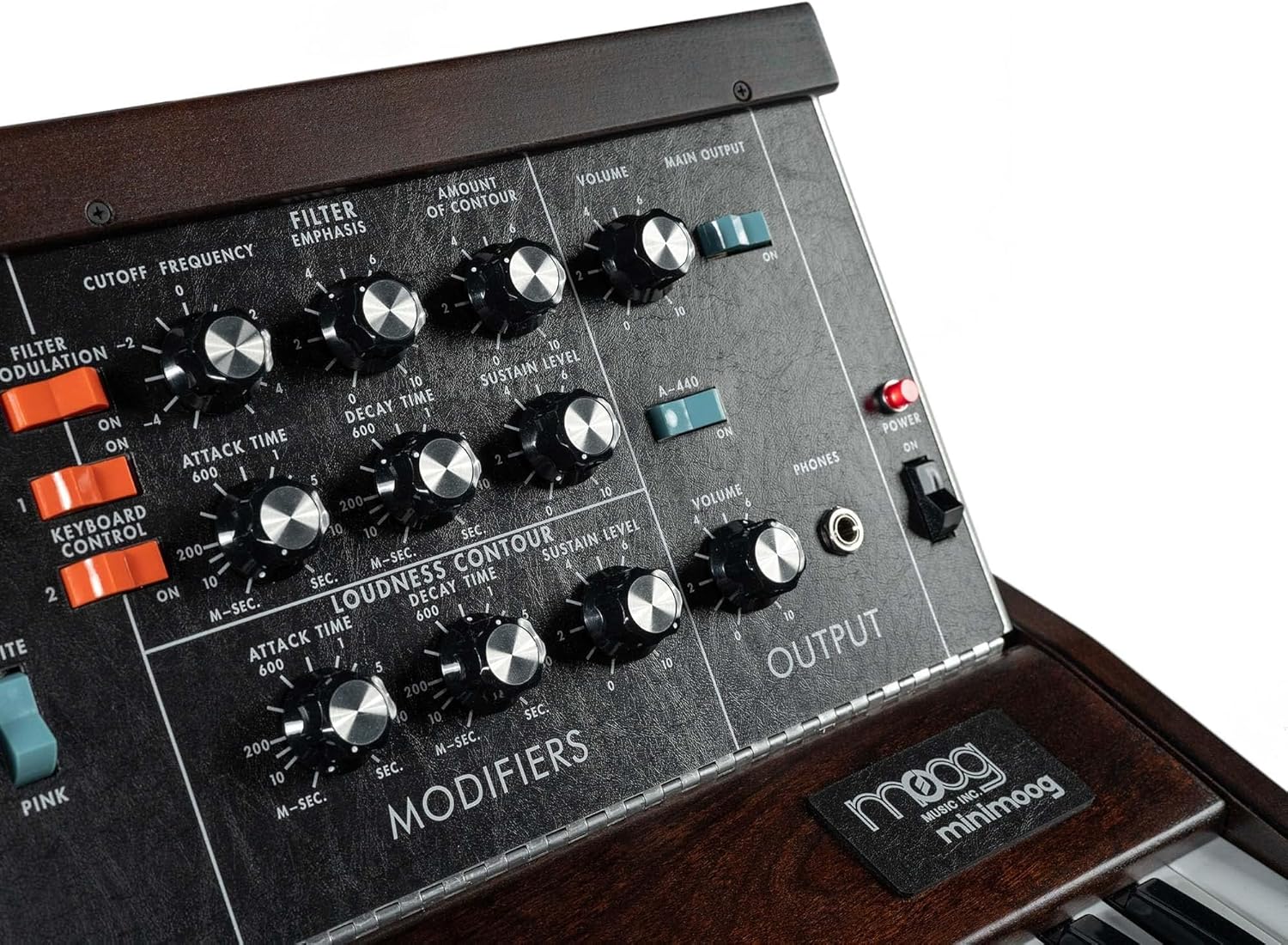 Moog Minimoog Model D Analog Synthesizer – Appalachian Cherry Bundle with Patch Cables, MIDI Cable and Austin Bazaar Polishing Cloth