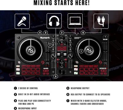 8113kqkCu8L. AC SL1500 Numark Mixtrack Pro FX Serato DJ Controller with 2 Decks, Mixer, Effects Paddles and Audio Interface