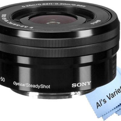 Sony ZV-E10 Mirrorless Camera with 16-50mm Lens + 2pcs 64GB Memory + LED Video Light + Case+ Tripod + Steady Grip Pod + Filters + Macro + 2X Lens + 2X Batteries + More (40pc Bundle) (Renewed)