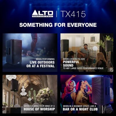 ALTO TX415 700W 15 Powered PA Speaker with TWS Bluetooth, 2-Channel Mixer, for Outdoor DJ or Band Performances, Rehersals, Venues or Events