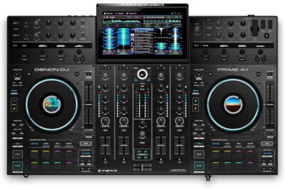 Denon DJ PRIME 4+ Standalone DJ Controller with Stem Separation on 4 Decks, Wi-Fi Streaming, Drop Sampler Mixer, 10.1 Touchscreen, Light Control