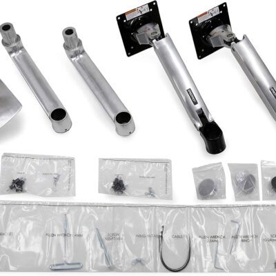 Ergotron – LX Dual Monitor Arm, VESA Desk Mount – for 2 Monitors Up to 27 Inches, 7 to 20 lbs Each – Polished Aluminum