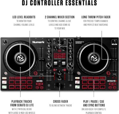 816OlCndIoL. AC SL1500 Numark Mixtrack Pro FX Serato DJ Controller with 2 Decks, Mixer, Effects Paddles and Audio Interface